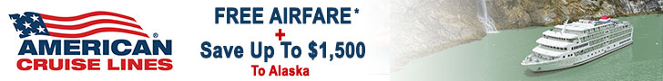 American Cruise Line Alaska Cruise Offer - Free Airfare