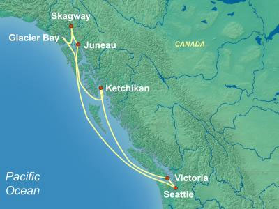 Round Trip Alaska Cruise Map