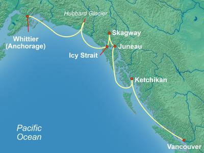 Regent Seven Seas Alaska Cruise Map